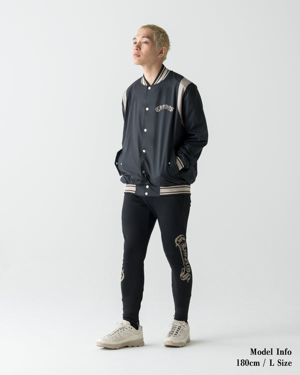 CRONOS BLACKLETTER SNAP BLOUSON【BLACK×GREIGE】