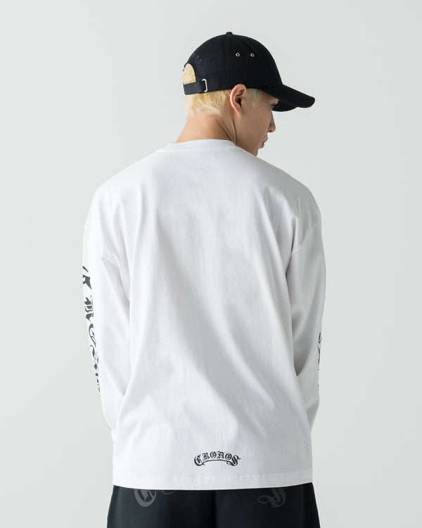 CRONOS BLACKLETTER  L/S TEE【WHITE】