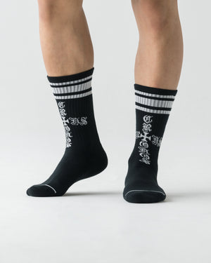 CRONOS BLACKLETTER SOCKS【BLACK】