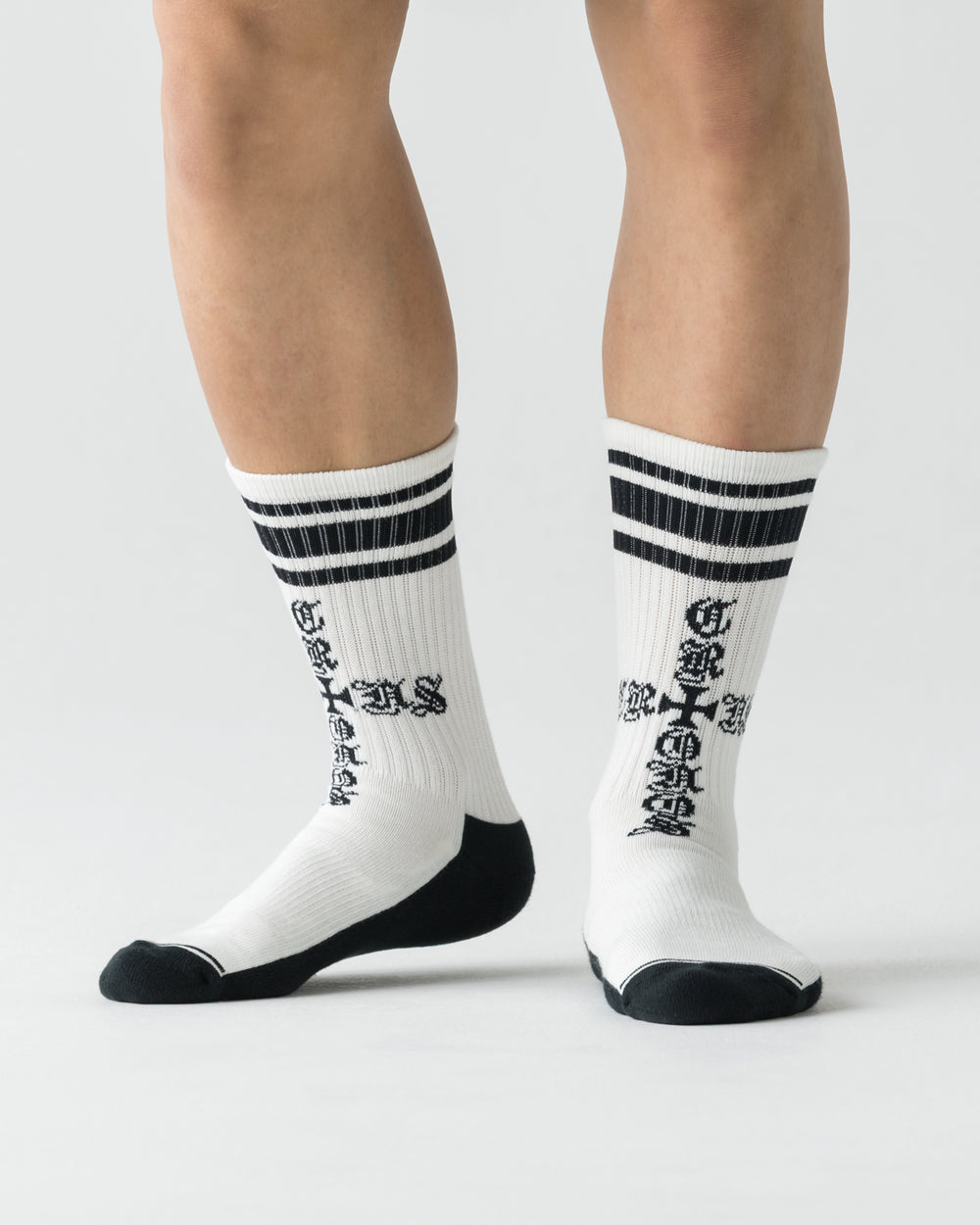 CRONOS BLACKLETTER SOCKS【WHITE】