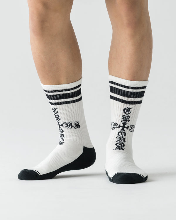 CRONOS BLACKLETTER SOCKS【WHITE】