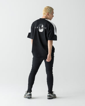 CRONOS DIAGONAL OVER S/S TEE【BLACK】
