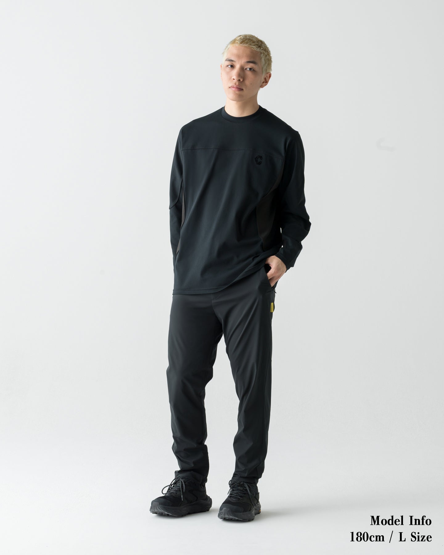 CRONOS ブラック スウェットパンツ CRONOS ACTIVE SLIM Long Pants【BLACK】クロノス ジョガーパンツ