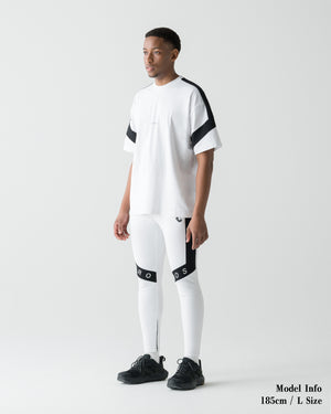 CRONOS DIAGONAL OVER S/S TEE【WHITE】