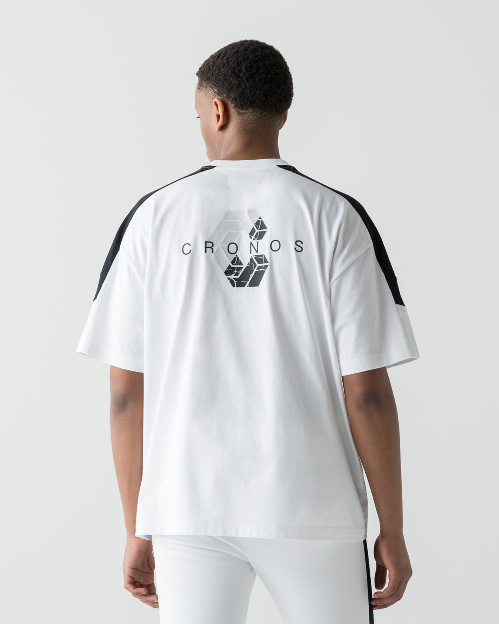 CRONOS DIAGONAL OVER S/S TEE【WHITE】