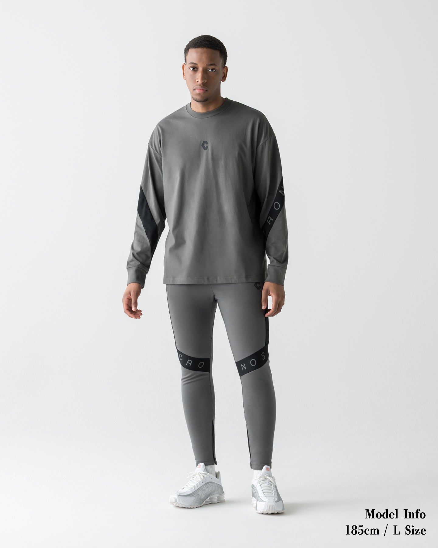 CRONOS DIAGONAL OVER L/S TEE【D.GRAY】
