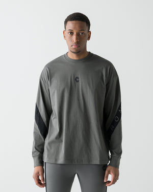 CRONOS DIAGONAL OVER L/S TEE【D.GRAY】