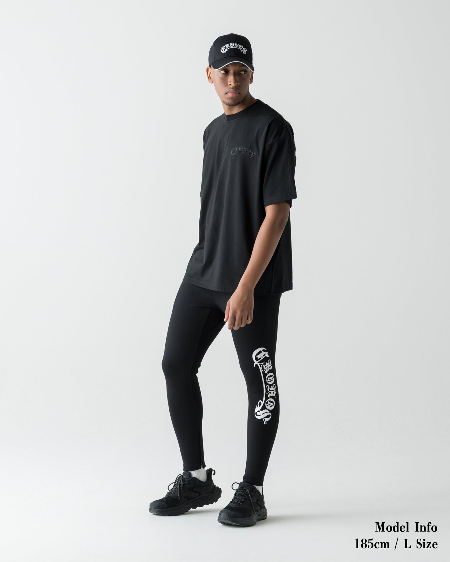 CRONOS BLACKLETTER SKINNY PANTS【BLACK×WHITE】