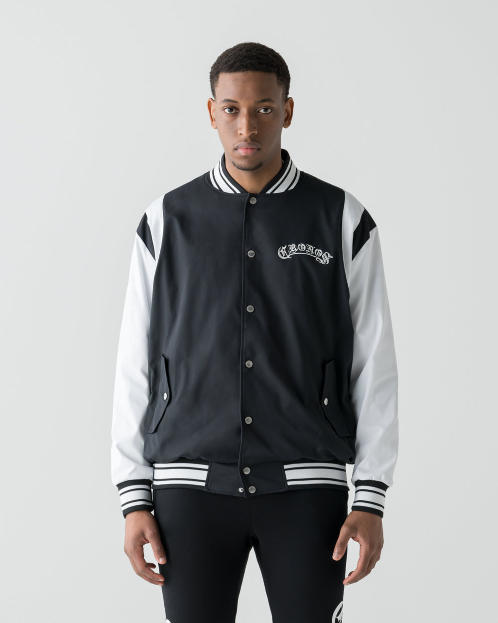 CRONOS BLACKLETTER SNAP BLOUSON【BLACK×WHITE】