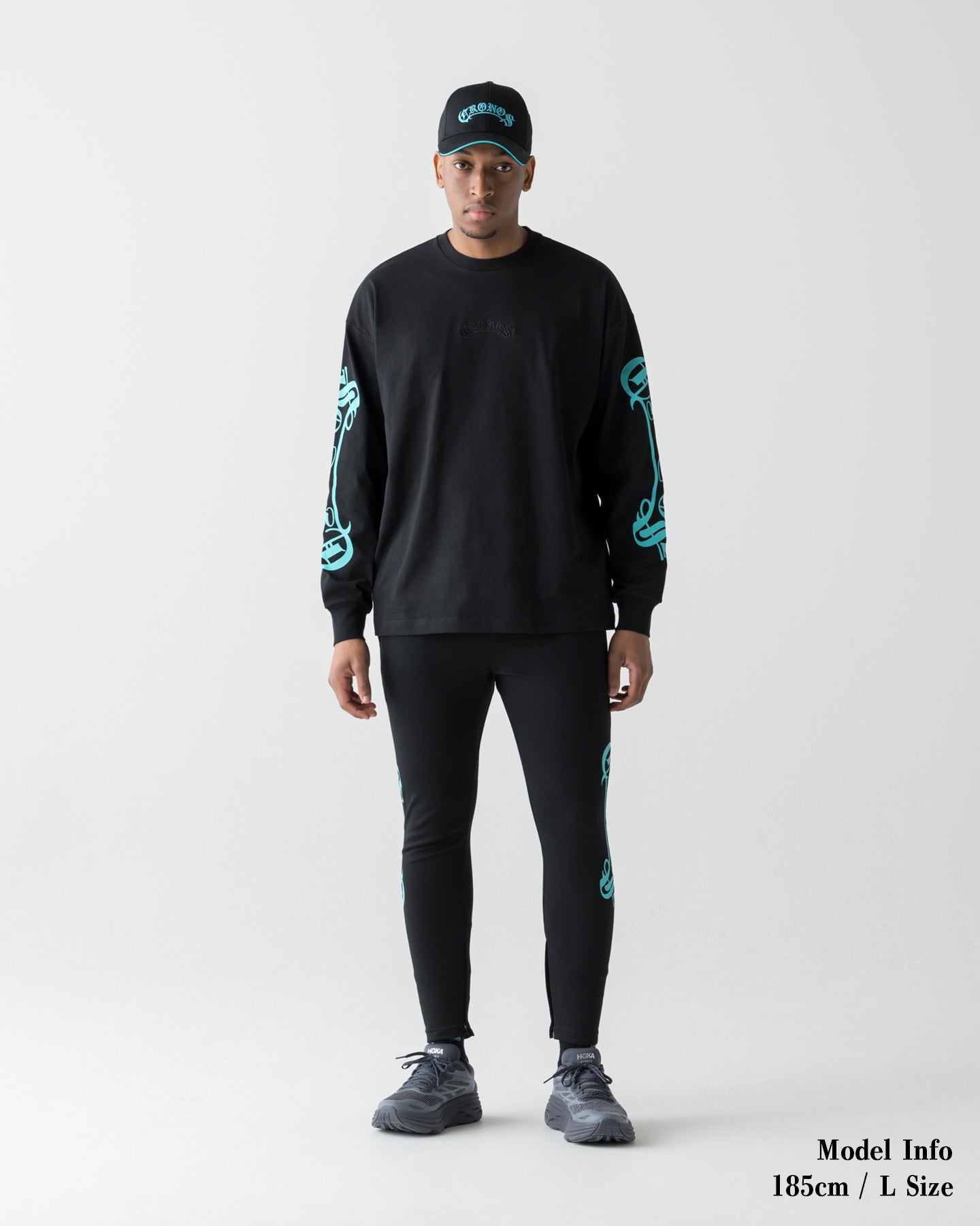 CRONOS BLACKLETTER L/S TEE【BLACK×T.BLUE】