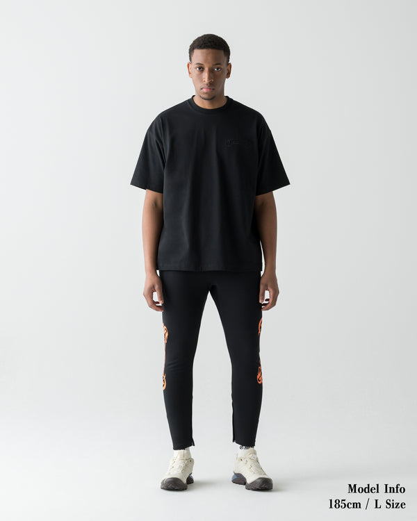 CRONOS BLACKLETTER SKINNY PANTS【BLACK×ORANGE】