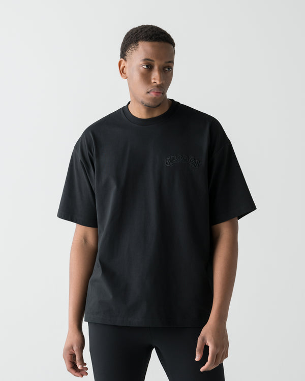 CRONOS BLACKLETTER S/S TEE【BLACK×ORANGE】