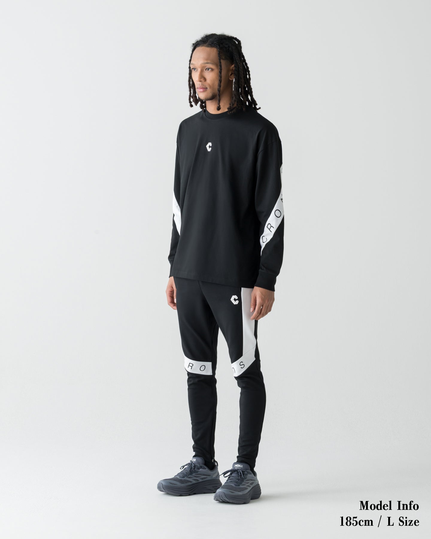 CRONOS DIAGONAL OVER L/S TEE【BLACK】