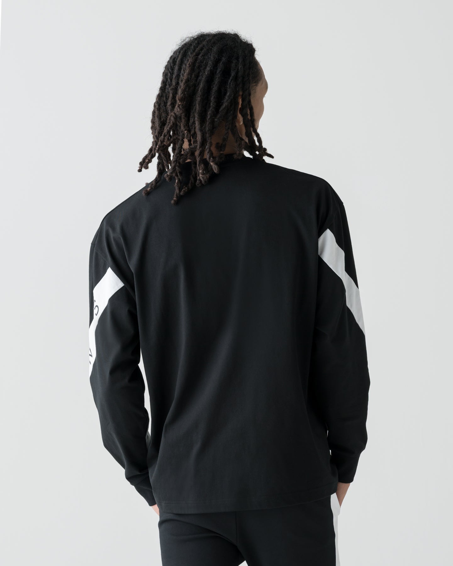CRONOS DIAGONAL OVER L/S TEE【BLACK】