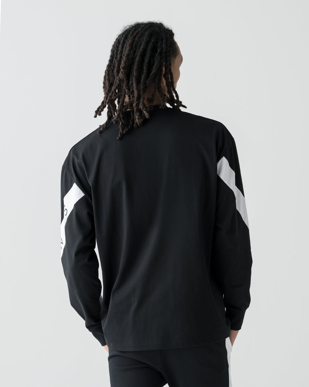 CRONOS DIAGONAL OVER L/S TEE【BLACK】