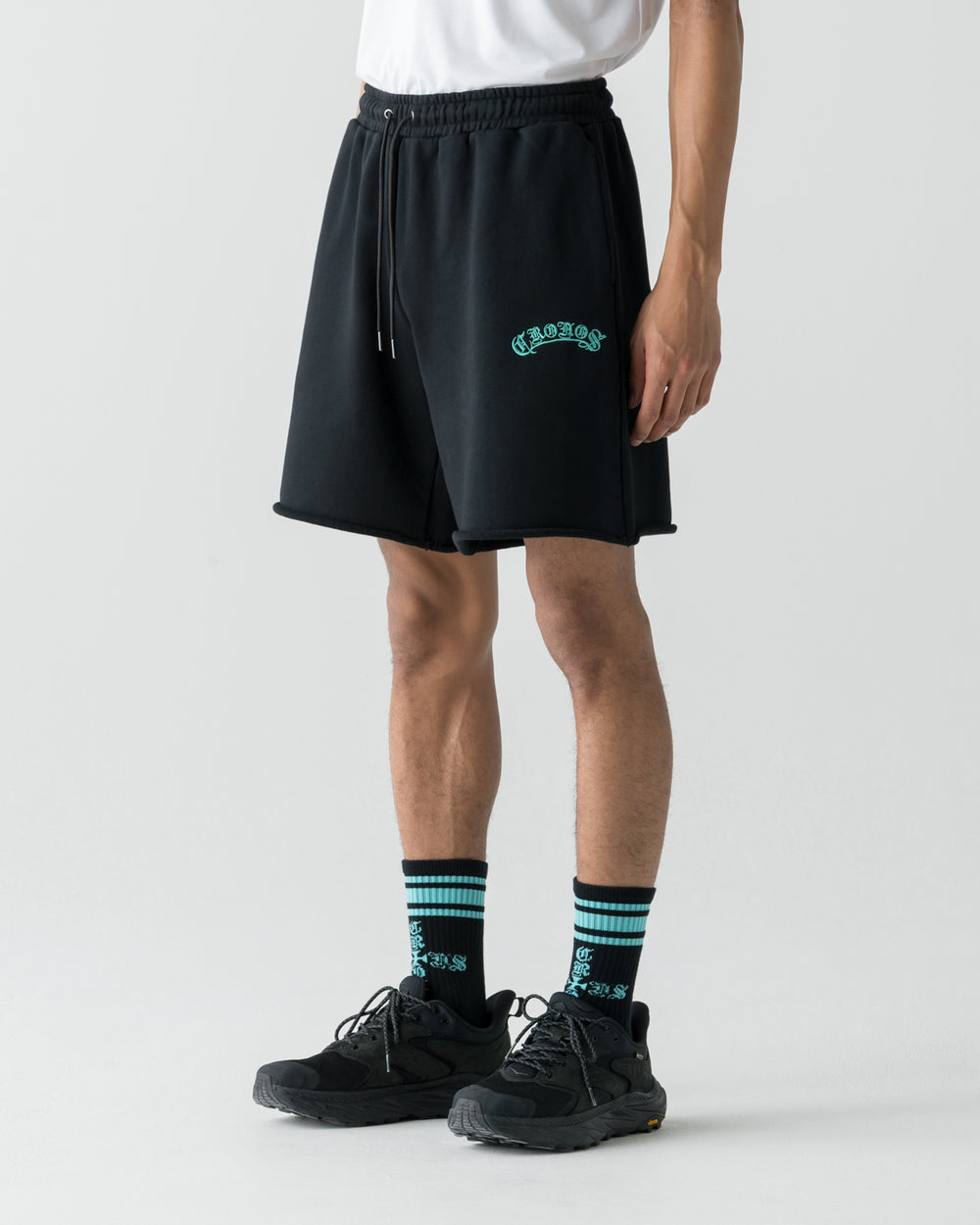 CRONOS BLACKLETTER SHORTS【BLACK×T.BLUE】