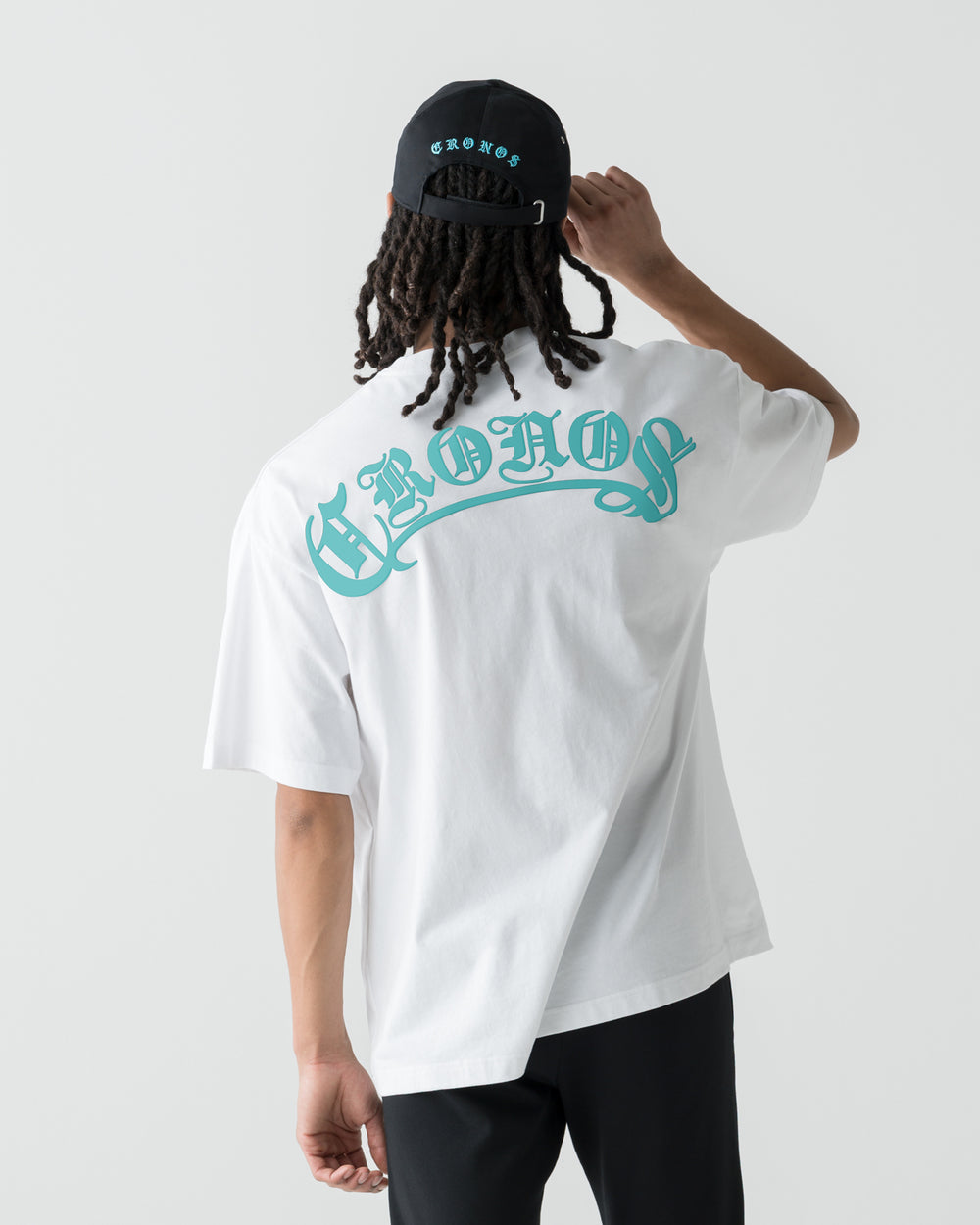 CRONOS BLACKLETTER S/S TEE【WHITE×T.BLUE】