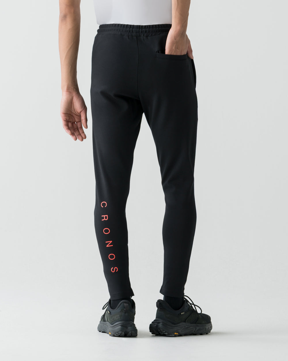 CRONOS HIGH-STRETCH SKINNY PANTS【BLACK×RED】