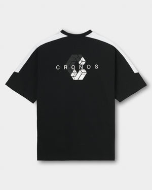 CRONOS DIAGONAL OVER S/S TEE【BLACK】