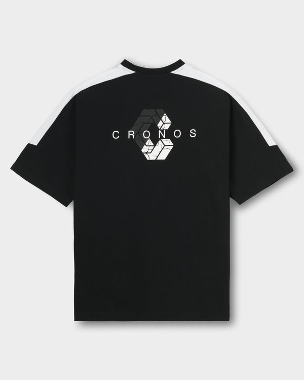 CRONOS DIAGONAL OVER S/S TEE【BLACK】