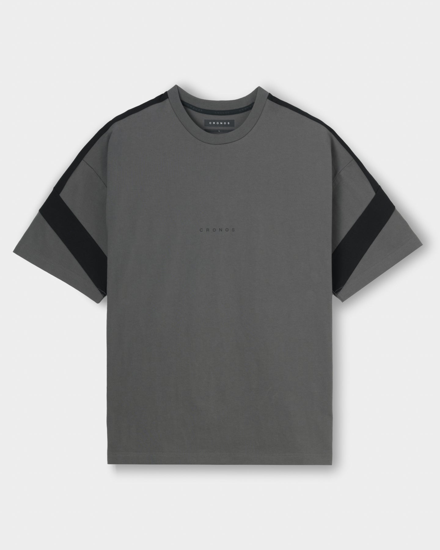 CRONOS DIAGONAL OVER S/S TEE【D.GRAY】