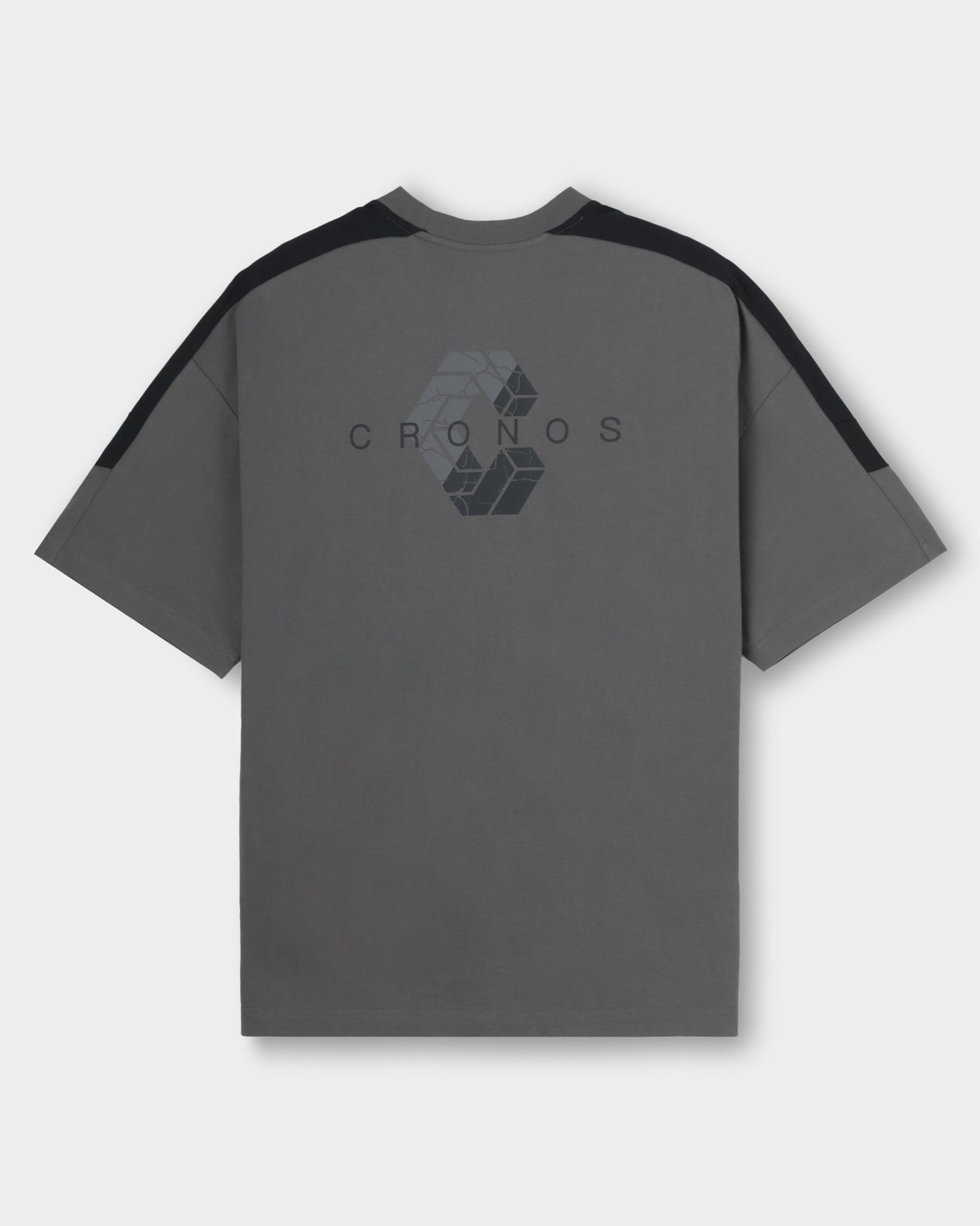 CRONOS DIAGONAL OVER S/S TEE【D.GRAY】