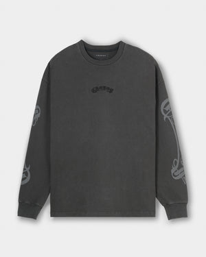 CRONOS BLACKLETTER  L/S TEE【V BLACK】