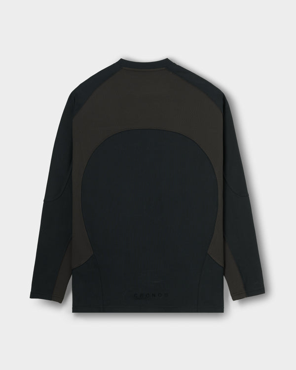 CRONOS WIDE SILHOUETTE L/S TEE【BLACK】