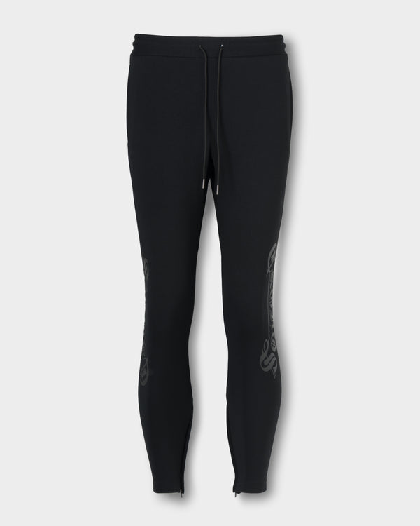 CRONOS BLACKLETTER SKINNY PANTS【BLACK×BLACK】