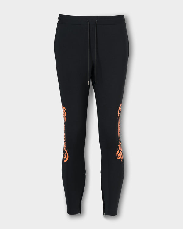 CRONOS BLACKLETTER SKINNY PANTS【BLACK×ORANGE】