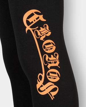 CRONOS BLACKLETTER SKINNY PANTS【BLACK×ORANGE】