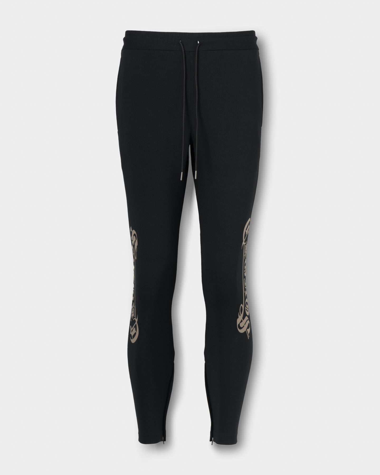 CRONOS BLACKLETTER SKINNY PANTS【BLACK×GREIGE】