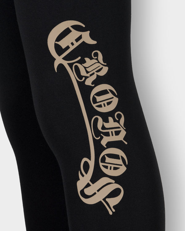 CRONOS BLACKLETTER SKINNY PANTS【BLACK×GREIGE】