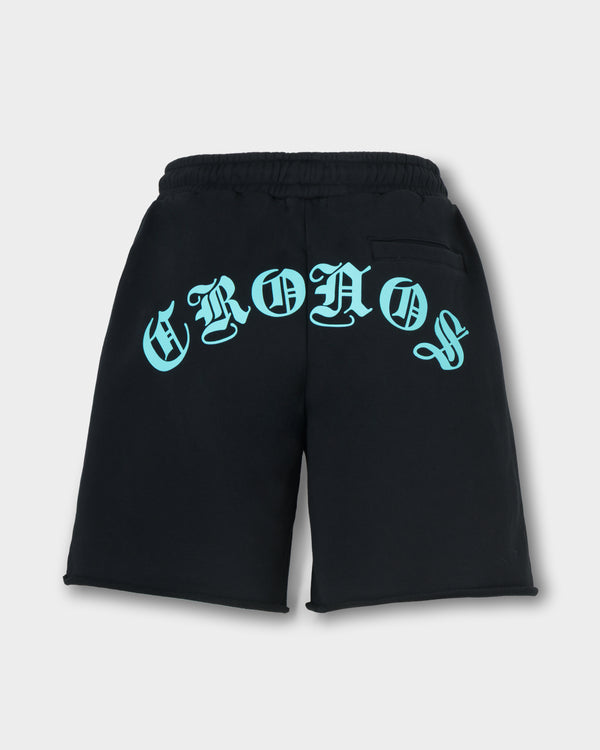 CRONOS BLACKLETTER SHORTS【BLACK×T.BLUE】