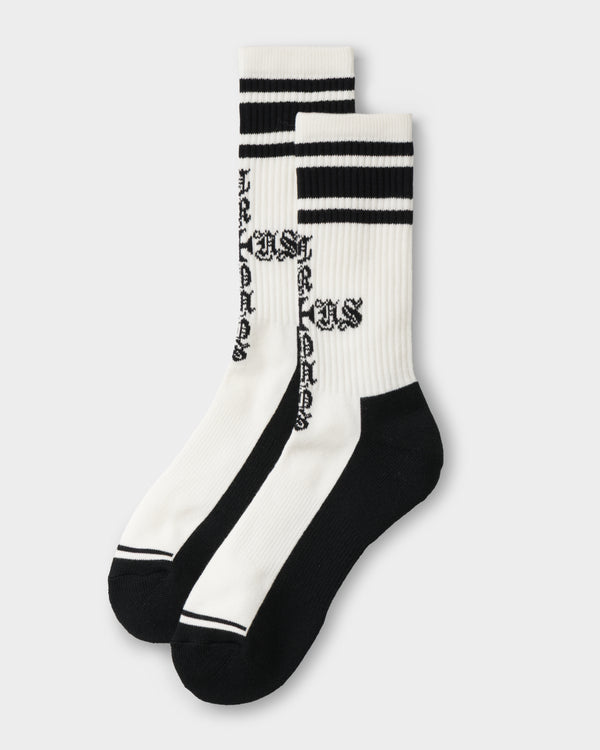 CRONOS BLACKLETTER SOCKS【WHITE】