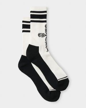 CRONOS BLACKLETTER SOCKS【WHITE】