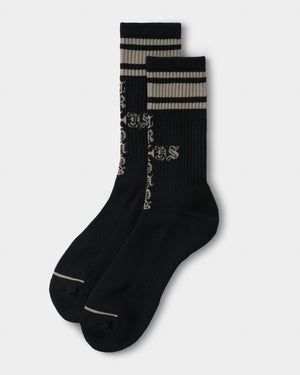 CRONOS BLACKLETTER SOCKS【GREIGE】