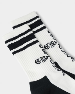 CRONOS BLACKLETTER SOCKS【WHITE】