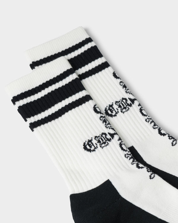 CRONOS BLACKLETTER SOCKS【WHITE】