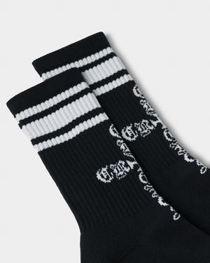 CRONOS BLACKLETTER SOCKS【BLACK】