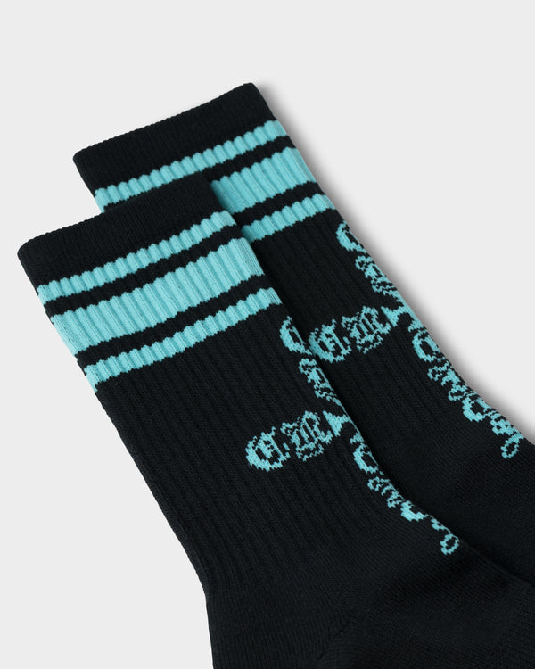 CRONOS BLACKLETTER SOCKS【T. BLUE】