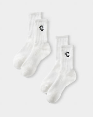 CRONOS DAILY 2PACK SOCKS【WHITE】