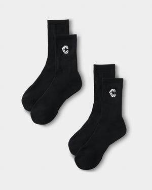 CRONOS DAILY 2PACK SOCKS【BLACK】