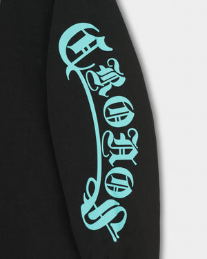 CRONOS BLACKLETTER  L/S TEE【BLACK×T.BLUE】