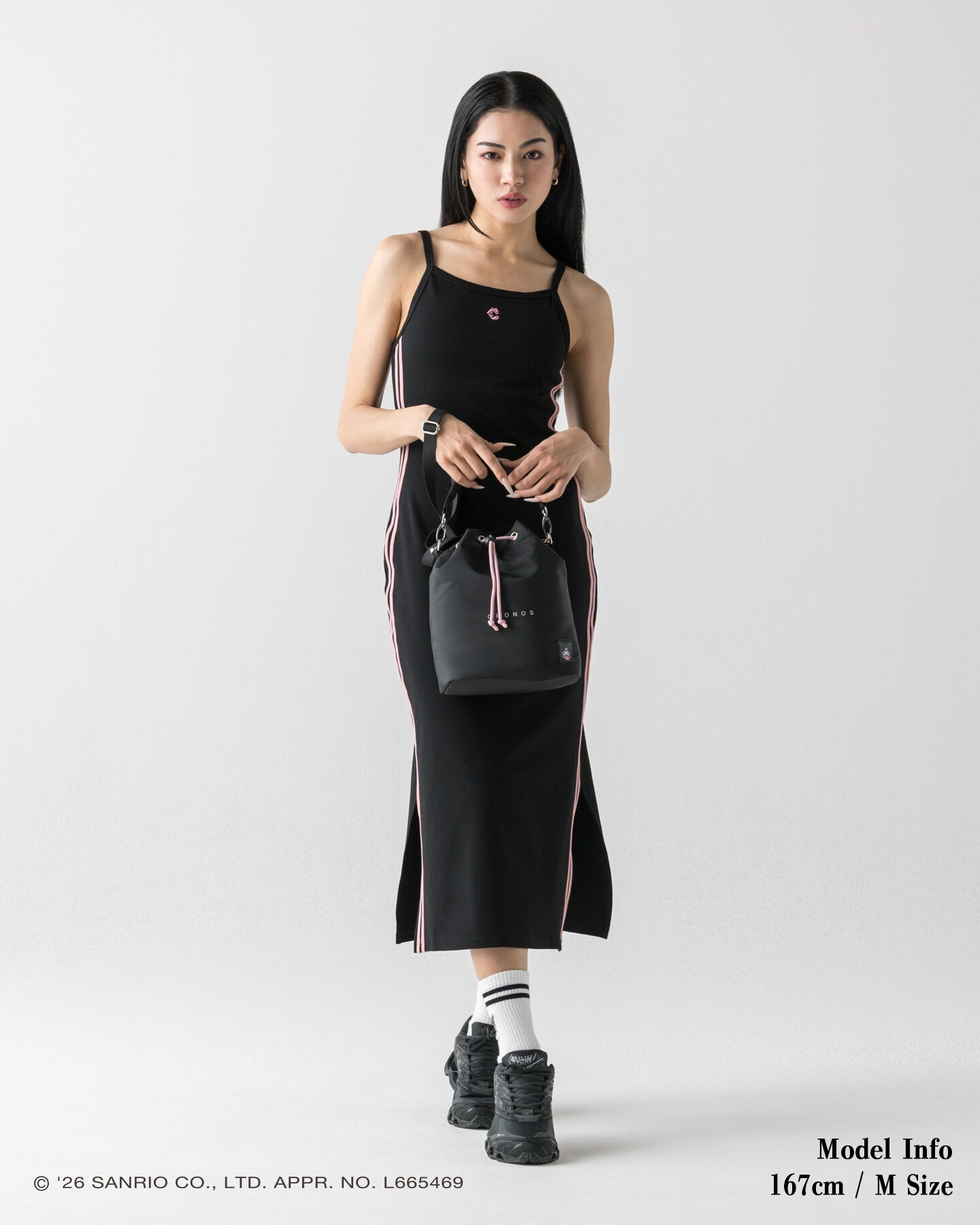 CRONOS × KUROMI LONG DRESS 【BLACK】