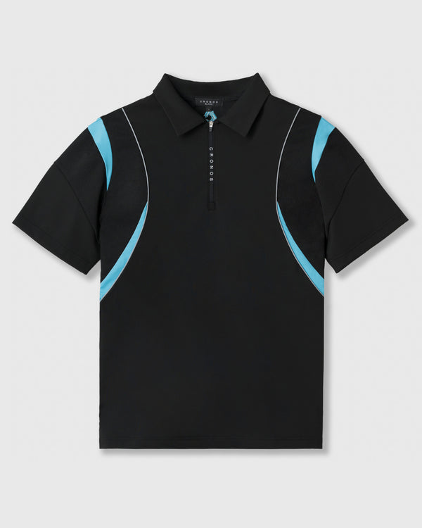 CRONOS BLACK ACTIVE MESH POLO【BLACK×BLUE】