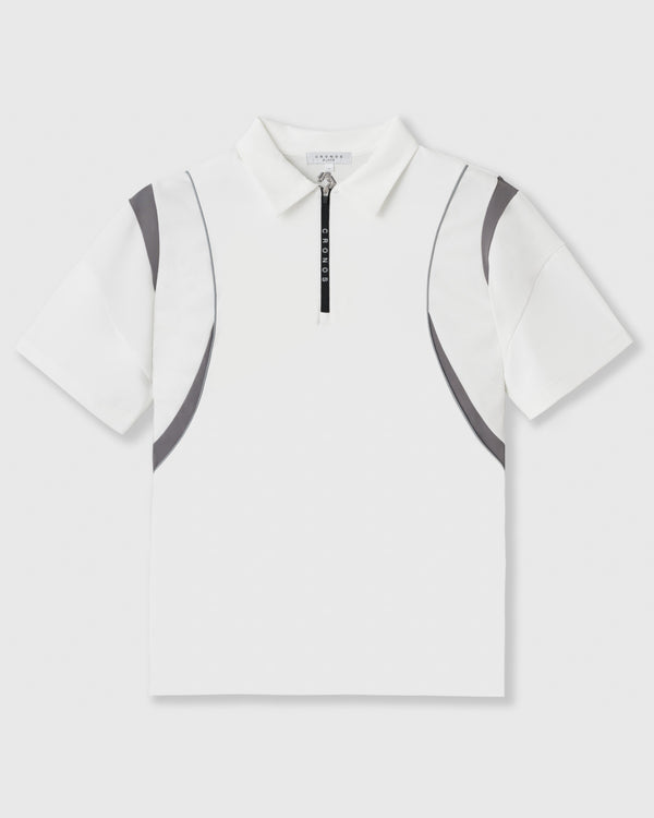 CRONOS BLACK ACTIVE MESH POLO【WHITE】