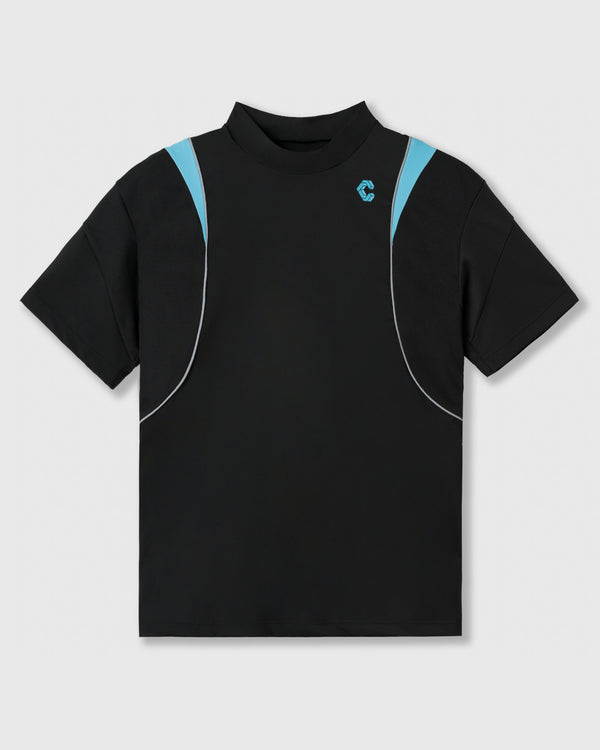 CRONOS BLACK ACTIVE MESH MOCK NECK【BLACK×BLUE】