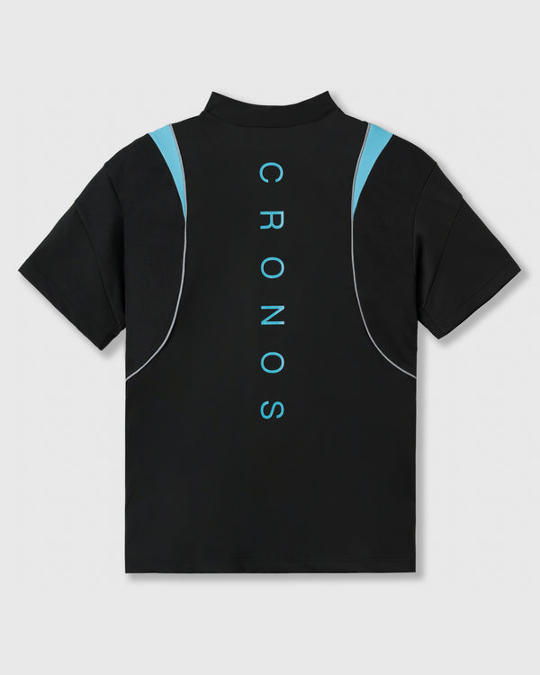 CRONOS BLACK ACTIVE MESH MOCK NECK【BLACK×BLUE】