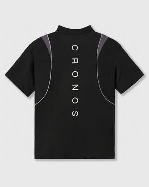 CRONOS BLACK ACTIVE MESH MOCK NECK【BLACK】
